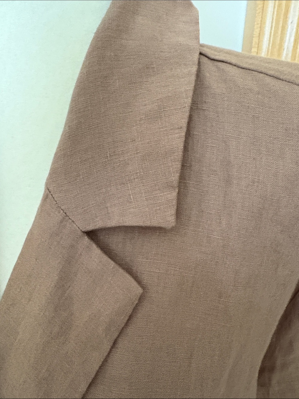 Eileen Fisher Brown Relaxed Double-Breasted Linen-Blend Blazer - Picture 4 of 8
